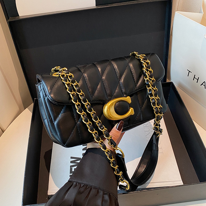 Luxury Bags Coach - Women Quilted Leather Shoulder Bag Luxury