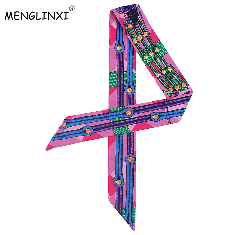 Luxury Bags Women Brands - New Chain Print Small Silk Scarf