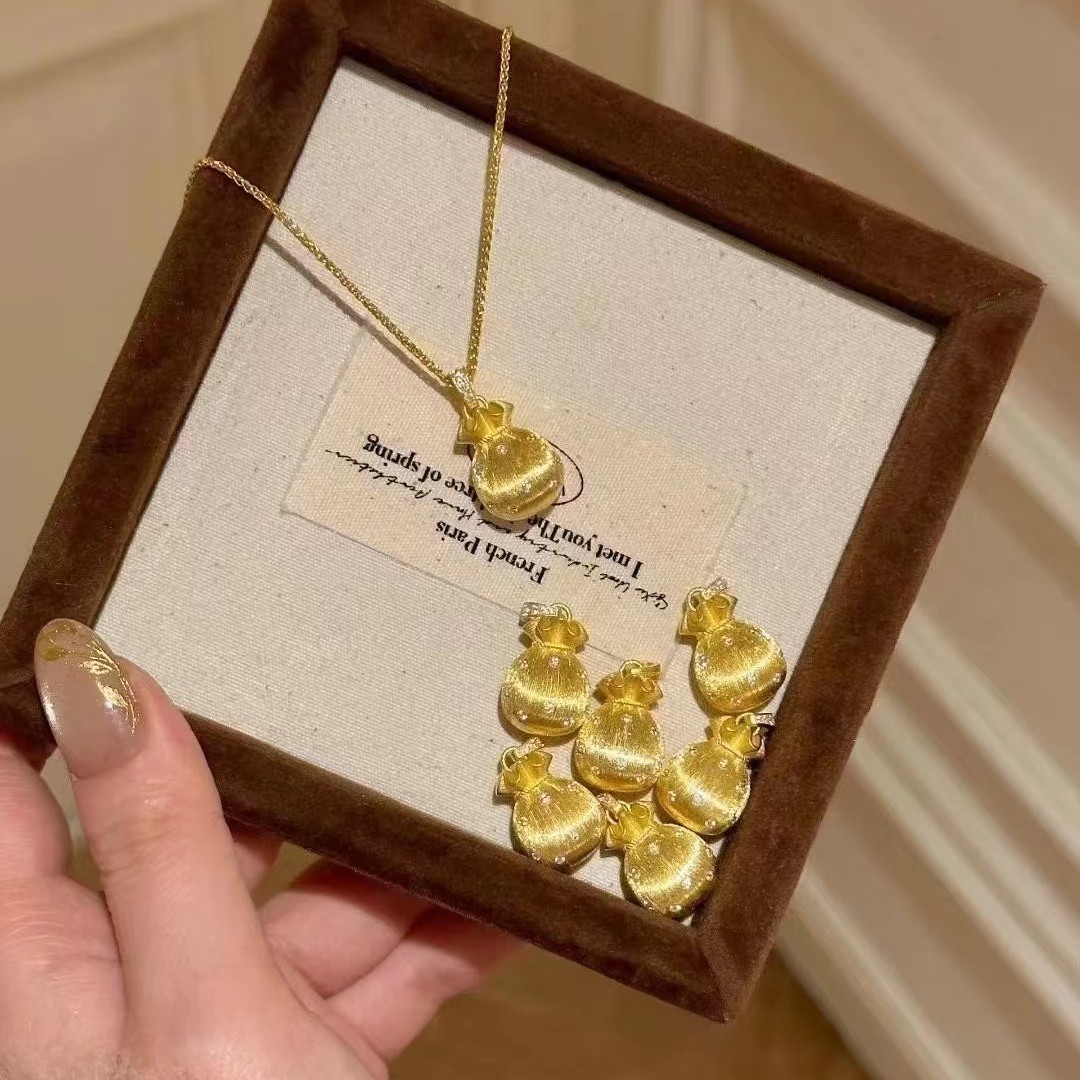 Real 18K Gold Lucky Bag Pendan - Luxury Bags Yellow 评论和价格