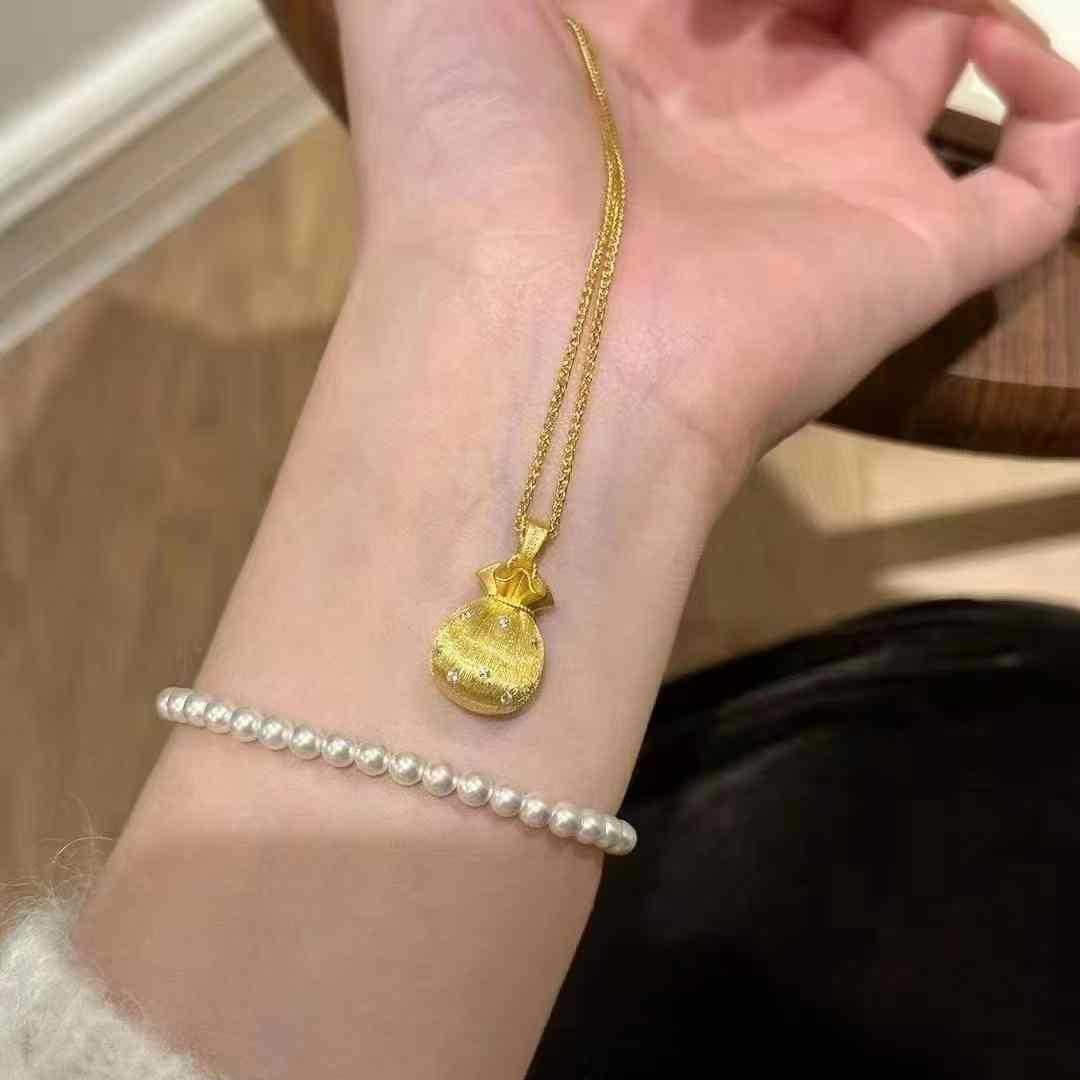 Real 18K Gold Lucky Bag Pendan - Luxury Bags Yellow 评论和价格