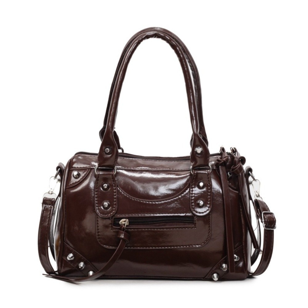 Fashion Rivets Pillow Bag Larg - Top Handle Patent Bag 评论和价格