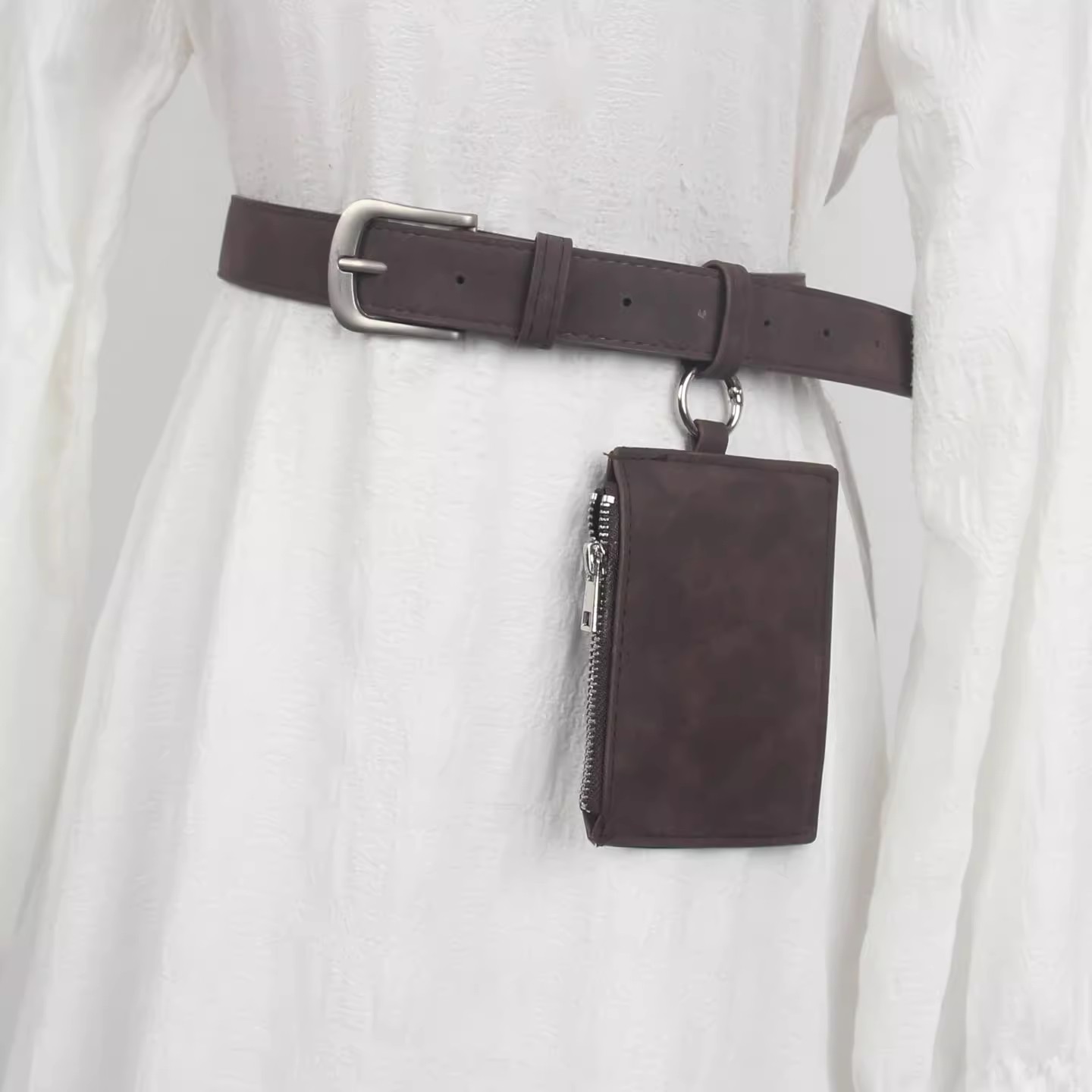 Men Women's Vintage Suede Leat - Belt Bag Leather Wide 评论和价格