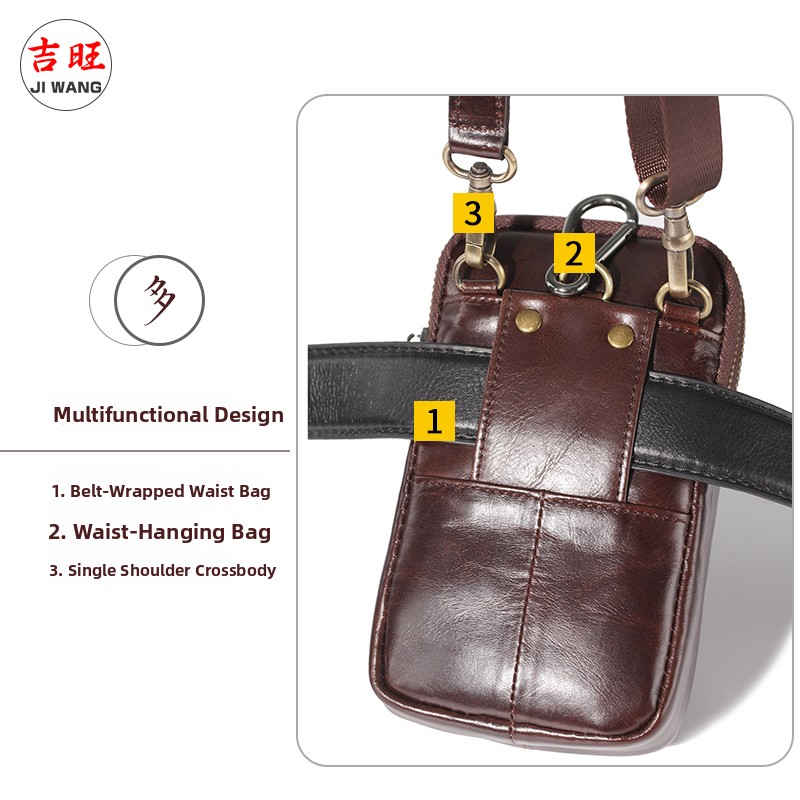 Men's Multi-Functional Slant C - Belt Bag Leather Wide 评论和价格