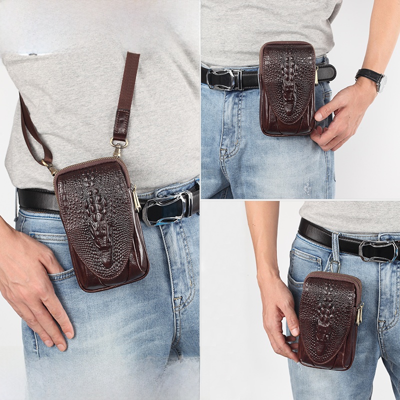 Men's Multi-Functional Slant C - Belt Bag Leather Wide 评论和价格