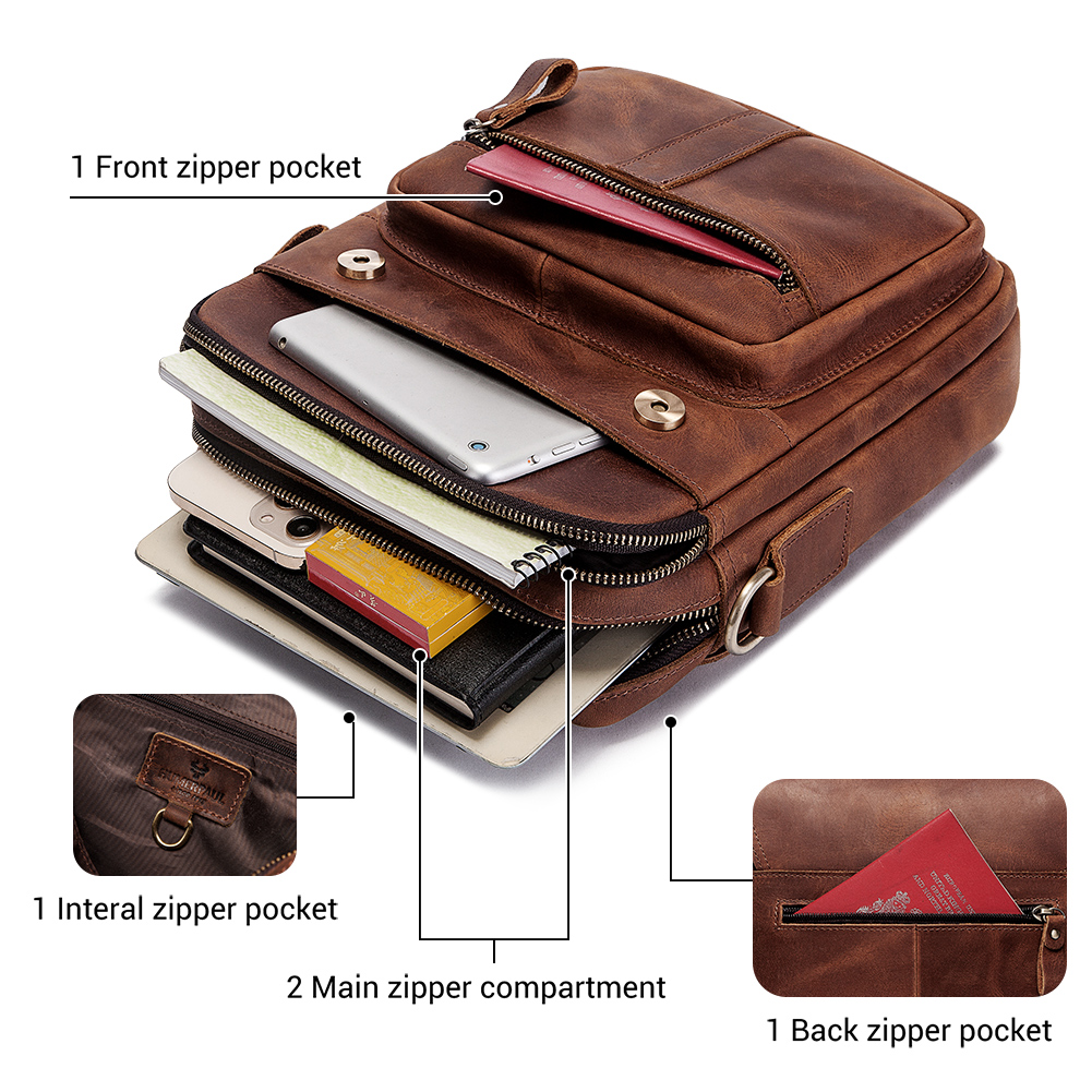 HUMERPAUL Genuine Leather Men' - Luxury Bags Coach 评论和价格